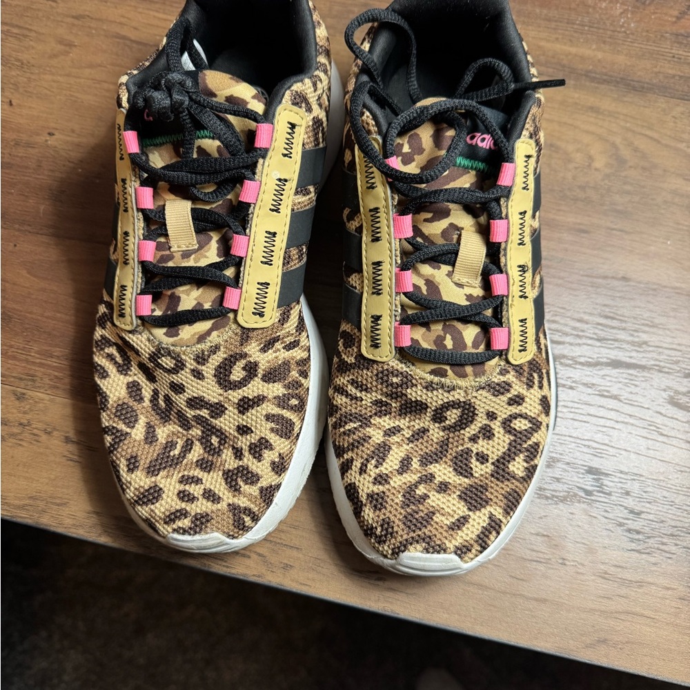 Adidas Women's Leopard Print Sneakers - Black and Brown